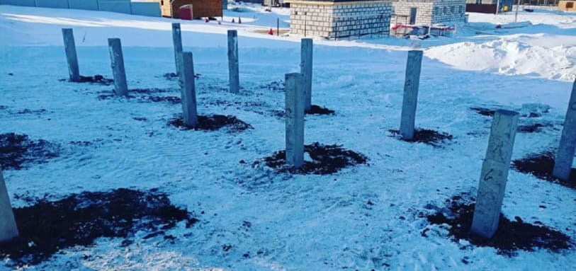 Фундамент на забивных ЖБ сваях